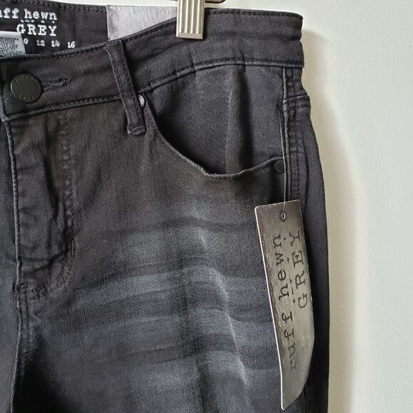 NWT RUFF HEWN BLACK GREY SLIT KNEE JEANS SZ 8 - Picture 6 of 8